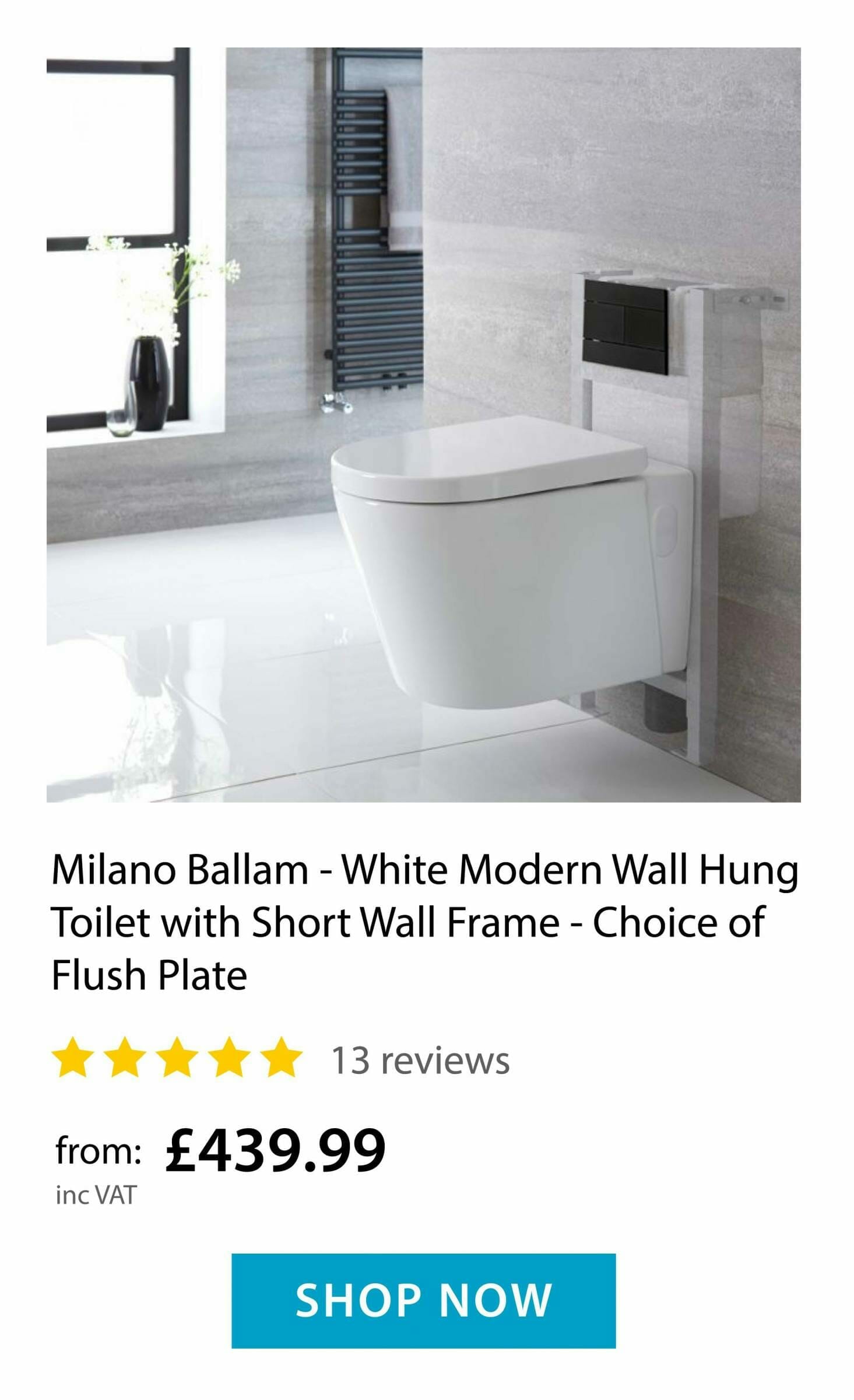 Milano Ballam Wall Hung Toilet