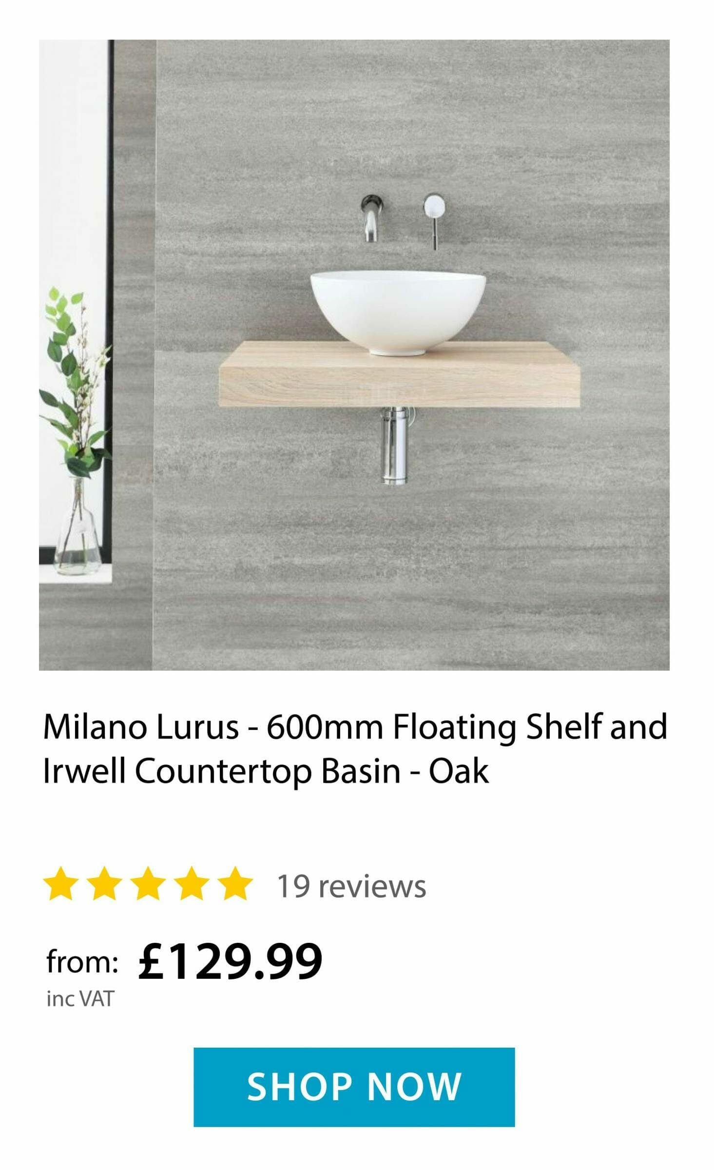 Milano Lurus - Floating Shelf and Countertop Basin 