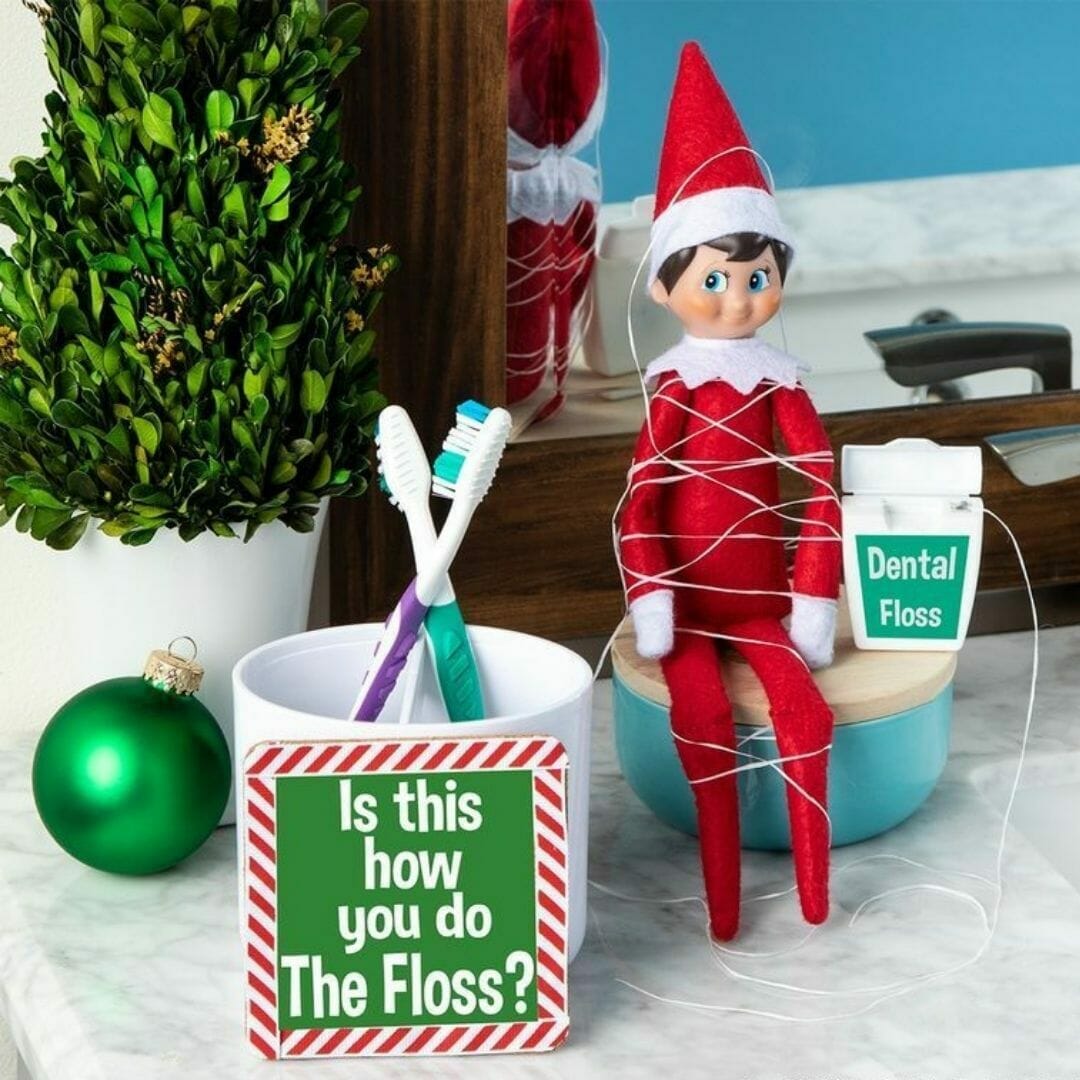 Elf does the floss