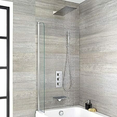 Milano Blade Chrome Thermostatic Shower w/ Shower Head, Hand Shower & Bath Filler